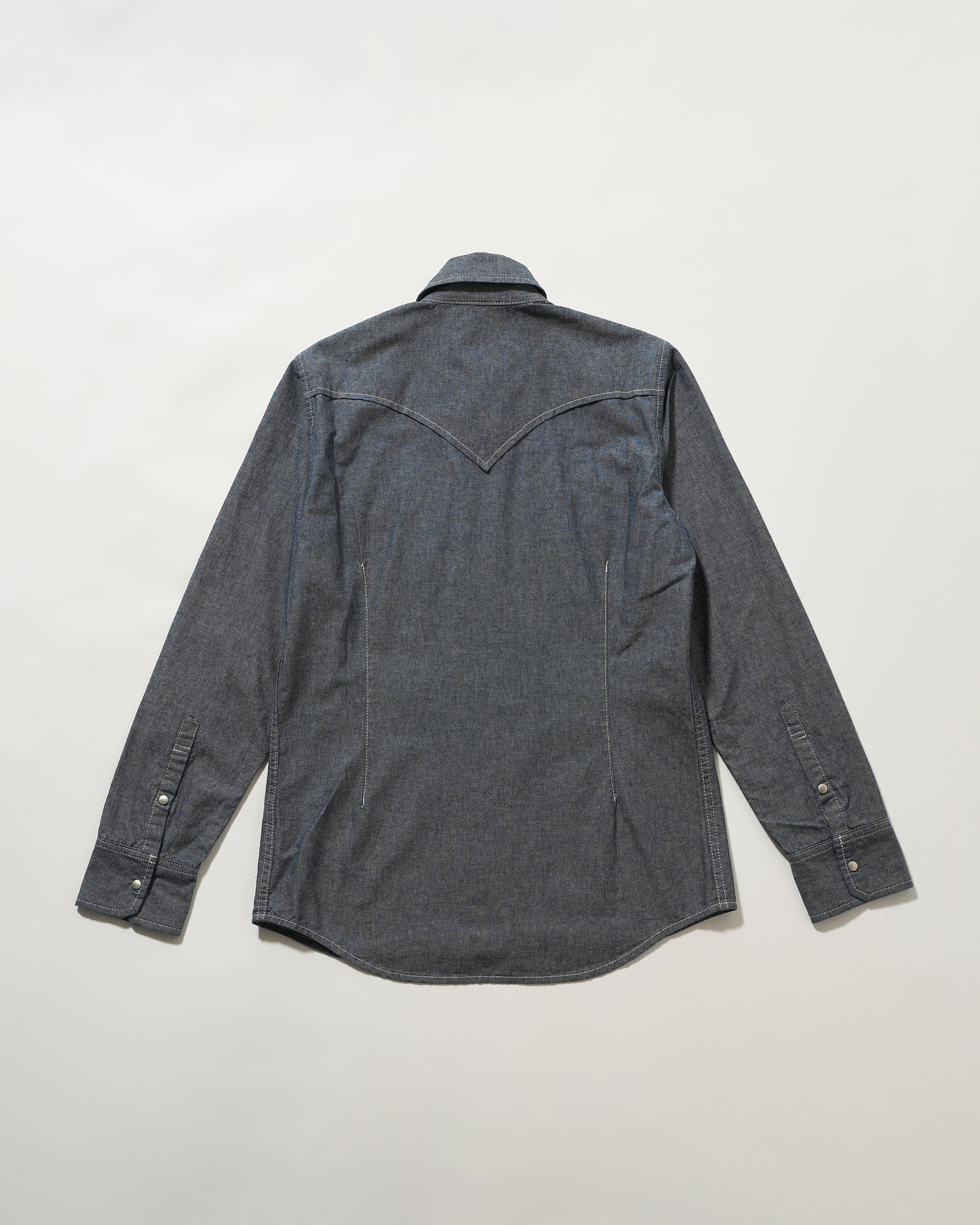 シャンブレー ウエスタンシャツ  ピュアインディゴ　4.5オンス　 爽やかな印象のサックスブルー日本製 岡山デニム Made in OKAYAMA