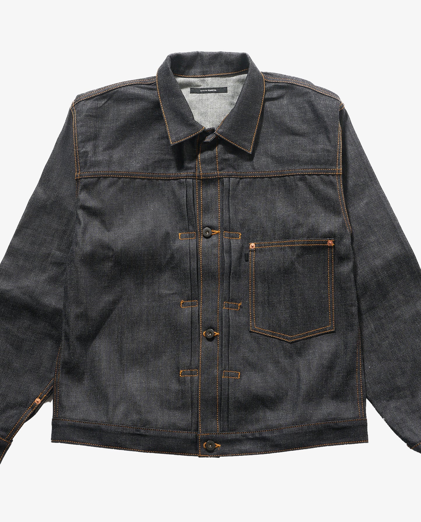 【予約販売】KJ8001 type1 Denim  jacket Orange stitch デニムジャケット トラッカージャケット イエローステッチ  日本製 岡山デニム Made in OKAYAMA