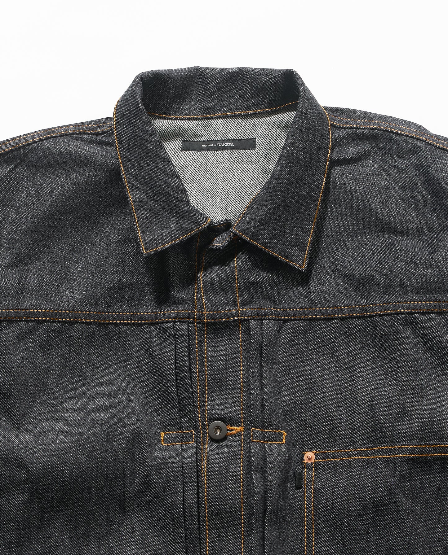 【予約販売】KJ8001 type1 Denim  jacket Orange stitch デニムジャケット トラッカージャケット イエローステッチ  日本製 岡山デニム Made in OKAYAMA
