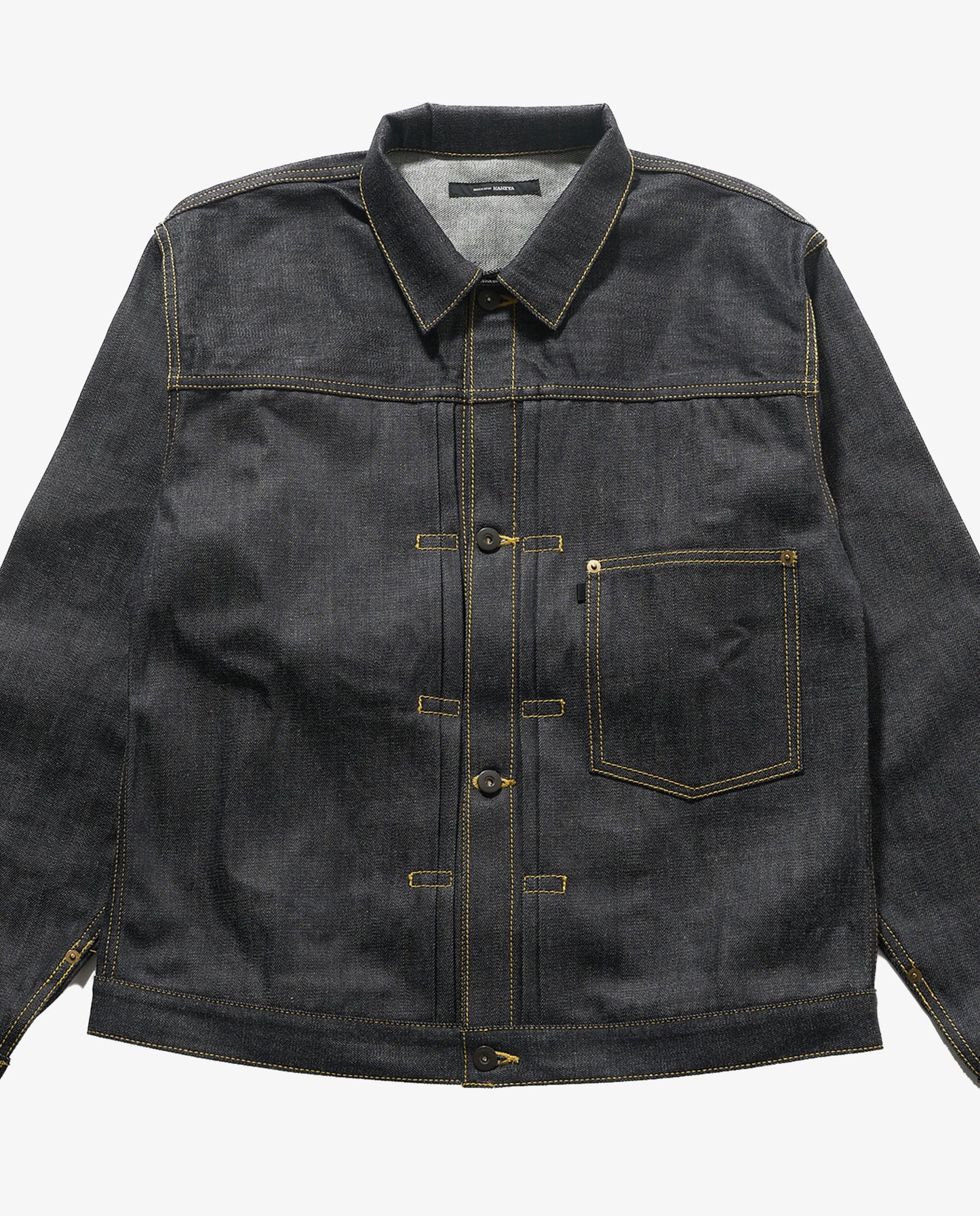 【予約販売】KJ8001 type1 Denim  jacket yellow stitch デニムジャケット トラッカージャケット イエローステッチ 日本製 岡山デニム Made in OKAYAMA