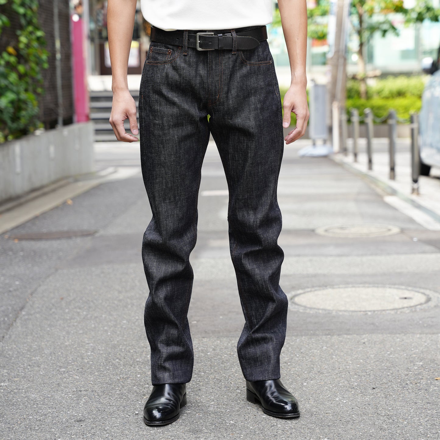 802  Slim Straight  denim 14oz   (Non Wash) Made in Japan (KJ-302)  Puro スリムストレート   jeans 日本製 岡山デニム