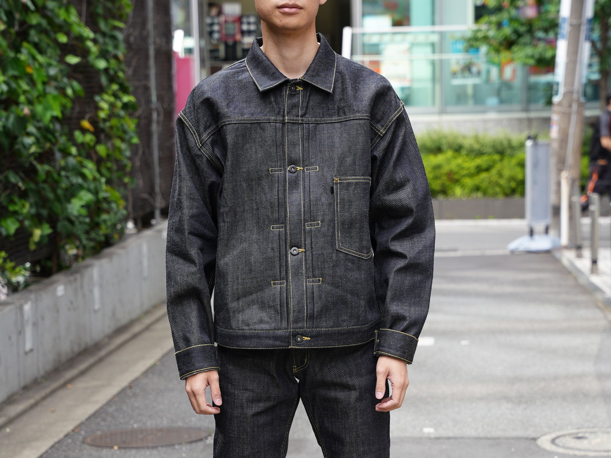 予約販売】KJ8001 type1 Denim jacket Orange stitch デニムジャケット