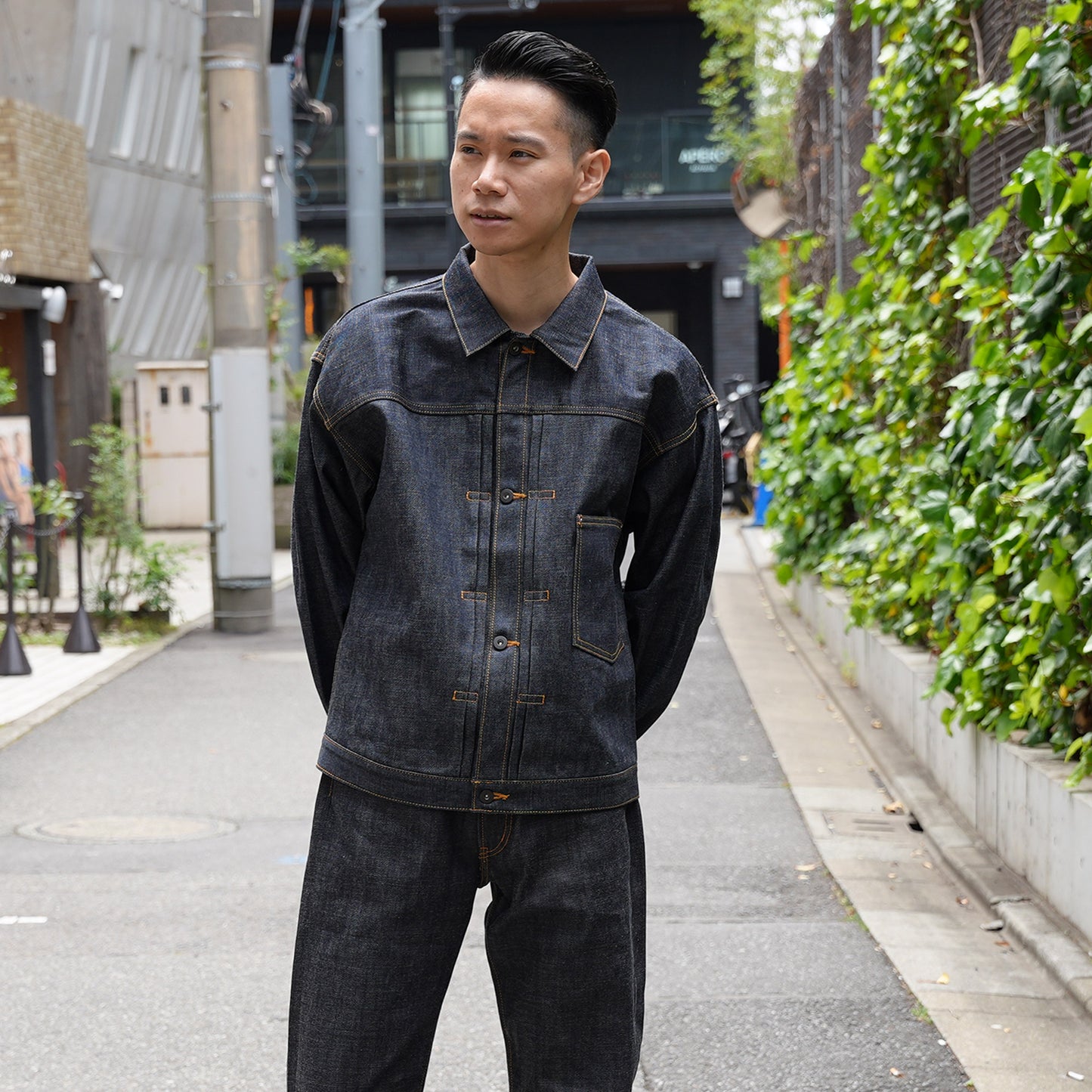 KJ8001 type1 Denim  jacket Orange stitch デニムジャケット トラッカージャケット 日本製 岡山デニム Made in OKAYAMA